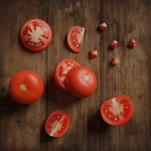 tomatos photorealistic scene 3D model