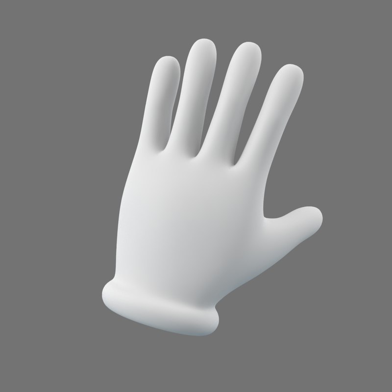 Cartoon hand glove 3D model - TurboSquid 1395953