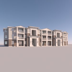 3D town home townhome model