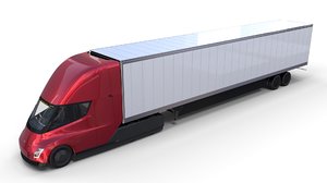 3D model tesla semi truck