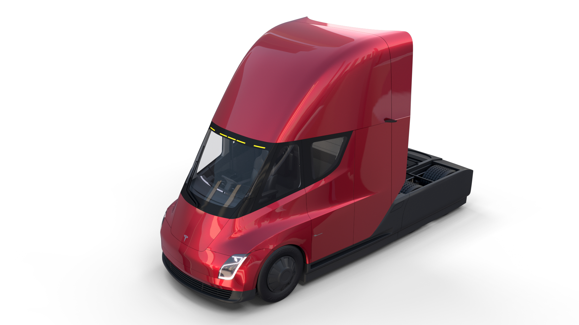 Tesla Semi Truck Mit Innenrot