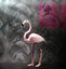 3D flamingo papercraft paper