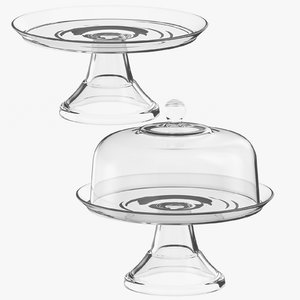 3D glass cake pie stands model