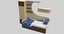 3D model wardrobe child s bed