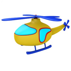 3D cartoon helicopter