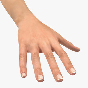 3D female arm short nails model