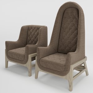 bleu cocoon armchair 3D model