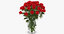3D red rose bouquet vase model