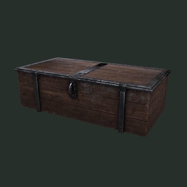 Old Wooden Chest 3d Turbosquid 1397073, Old Wooden Trunk