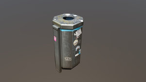 photoscanned trashcan - 3D