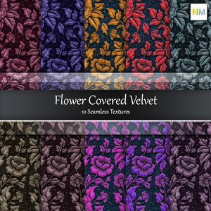 Flower Covered Velvet Seamless Textures