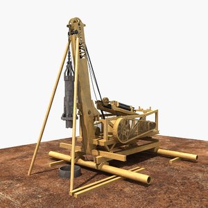3D percussive drilling rig model