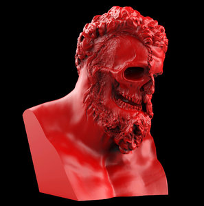 3D model hercules ripped face bust