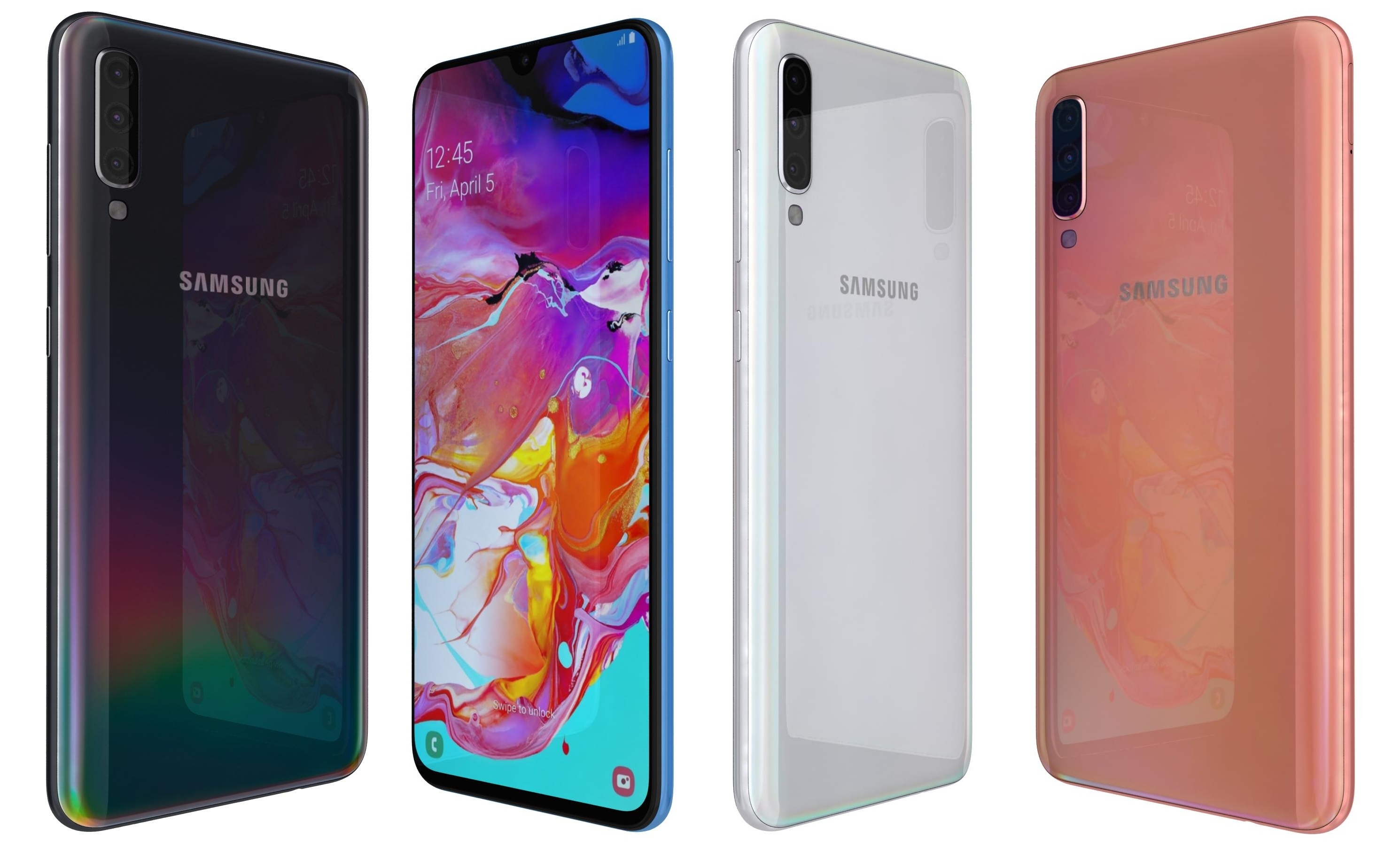 3d Samsung Galaxy A70 Colors Turbosquid 1397617