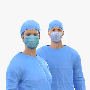 rigged surgeons characters 3D