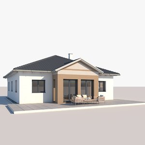 3D contemporary house model