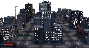 3D night city a1 model