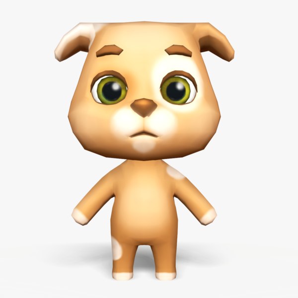 cute cartoon dog mobile 3D model