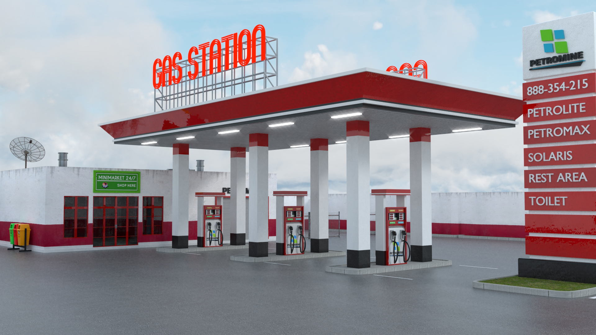 3d model gas station