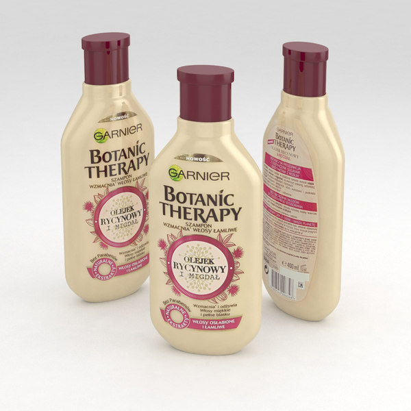 modelo 3d Garnier Botanic Therapy Ricinus Oil & Almond Shampoo 400ml