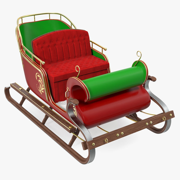 3D santa sleigh fur model