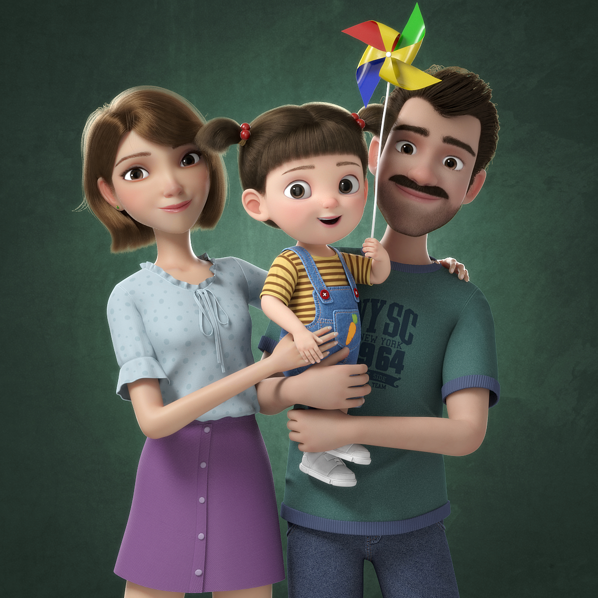 Family mom 3d. Семьи из мультиков. Семья 3д. Мультипликационные семьи.