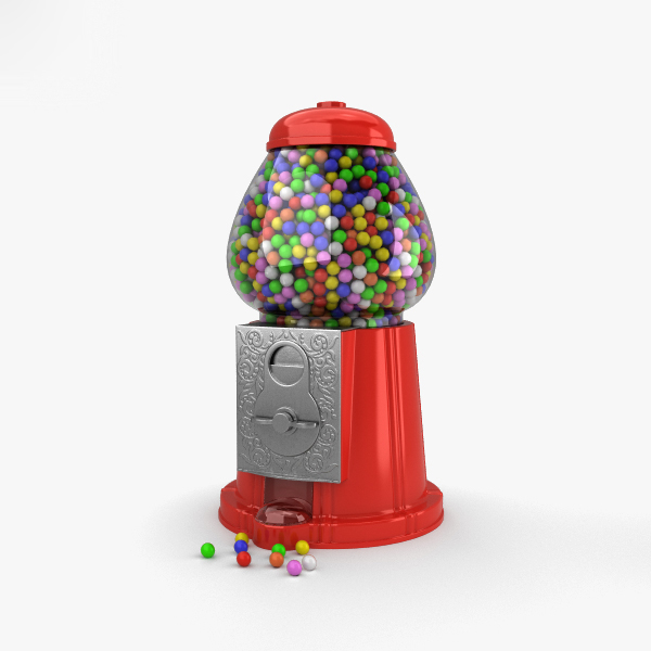 gumball machine gum 3d