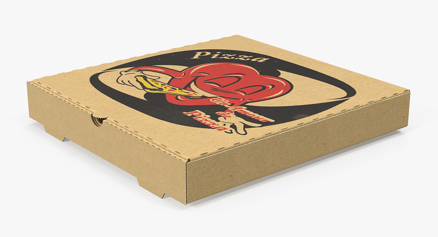 3D closed pizza box TurboSquid 1398734