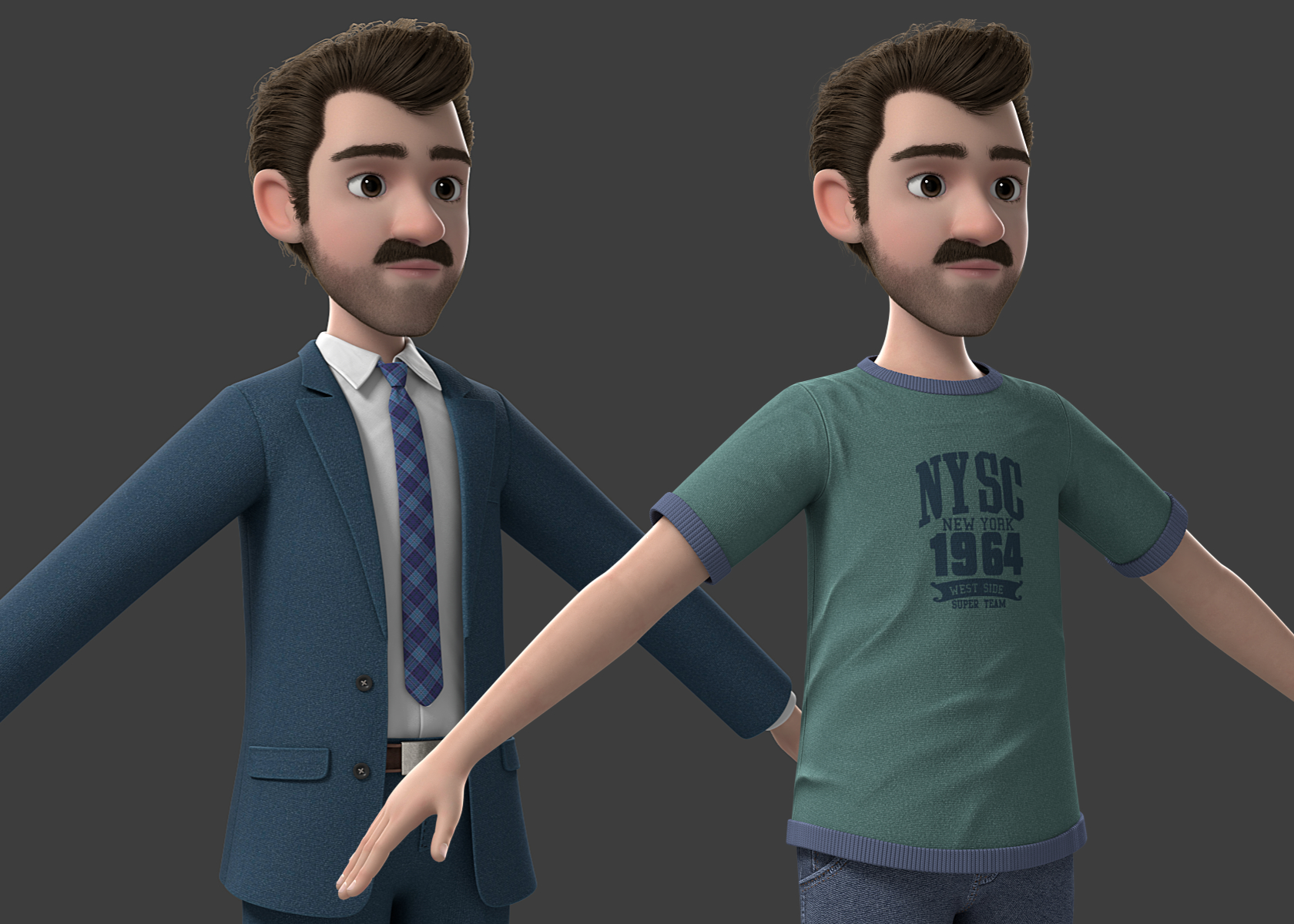 Cartoon family rigged 3D model - TurboSquid 1399087