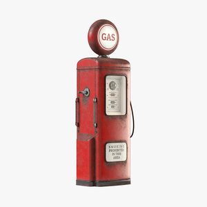 3D vintage gas pump