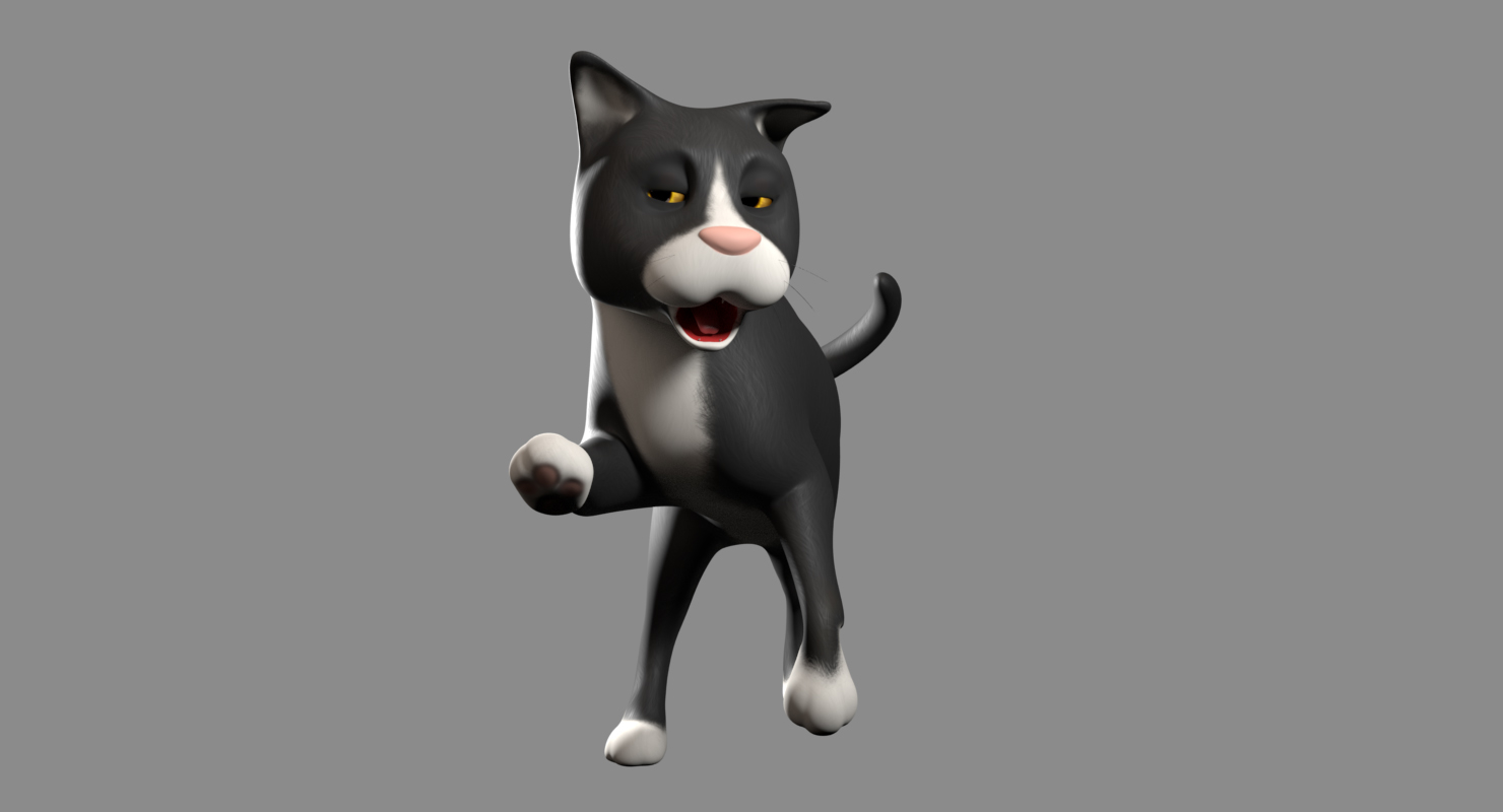 3d卡通装配的猫3d模型