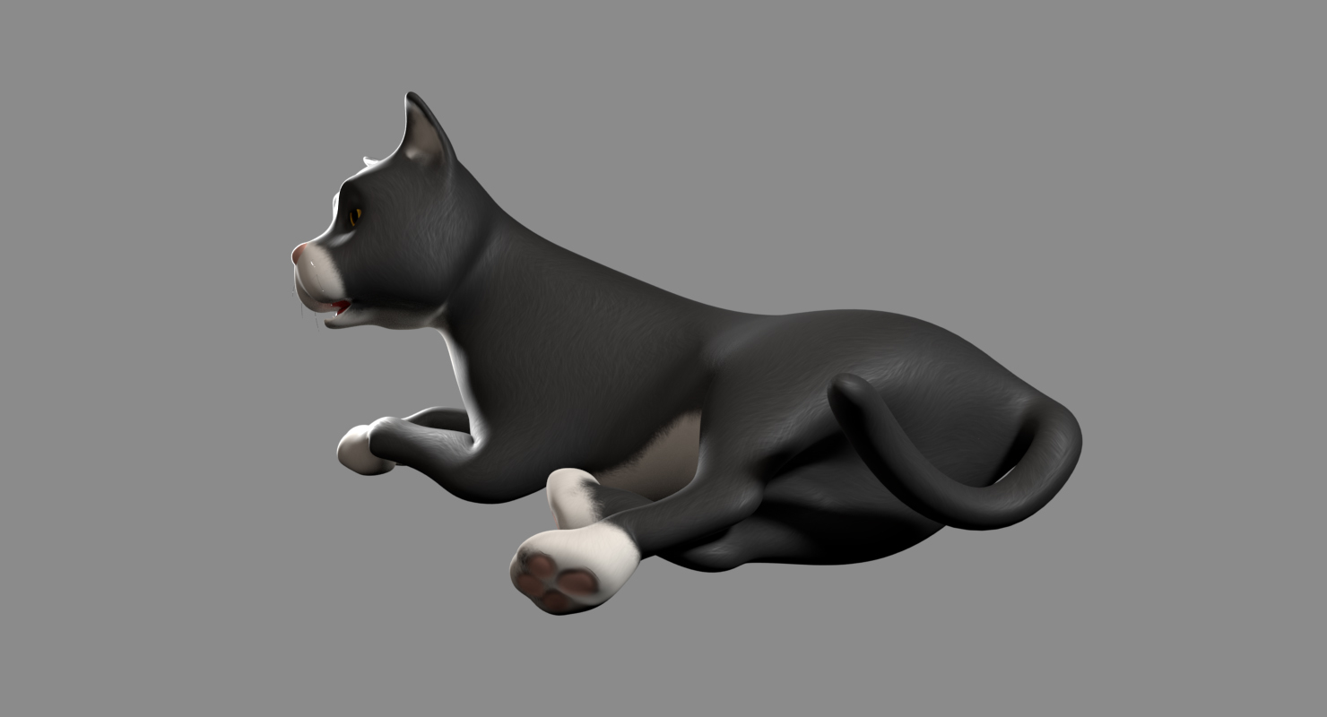 3d卡通装配的猫3d模型