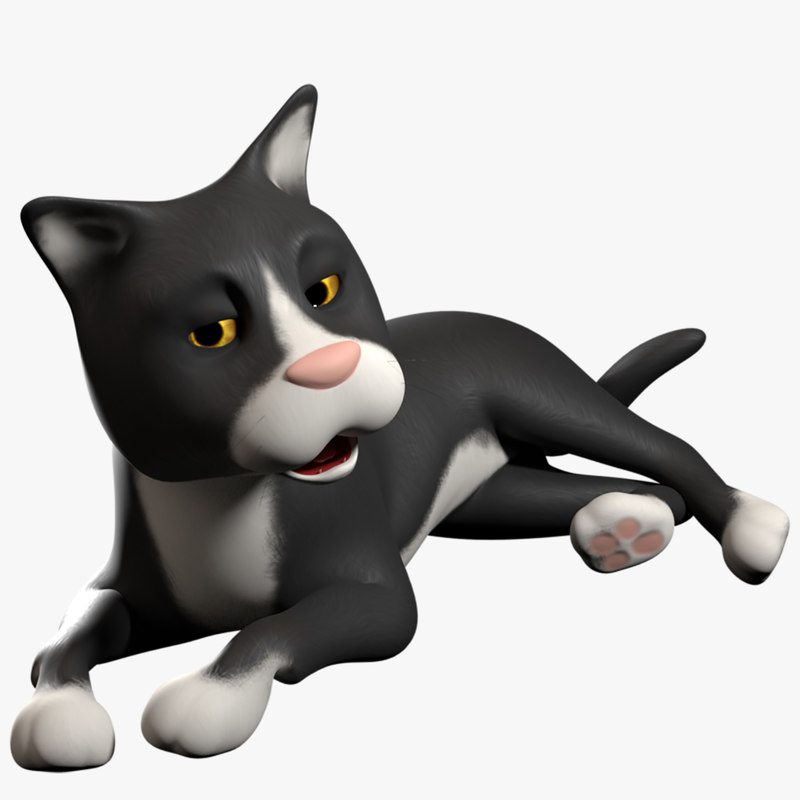 Cartoon rigged  cat  animation 3D  model  TurboSquid 1399044
