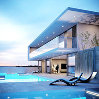 Corona C4D Scene files - Modern Minimalist House Exterior