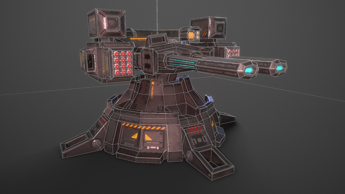 3D Simple Turret Sci Fi Model - TurboSquid 1399061