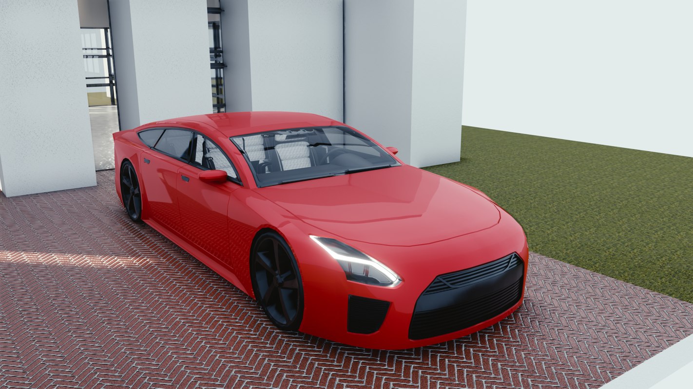 3D car blender eevee brandless TurboSquid 1399084