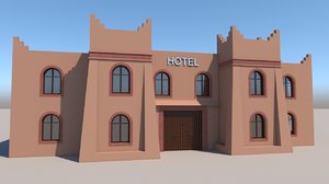 moroccan hotel kasbah style 3D model