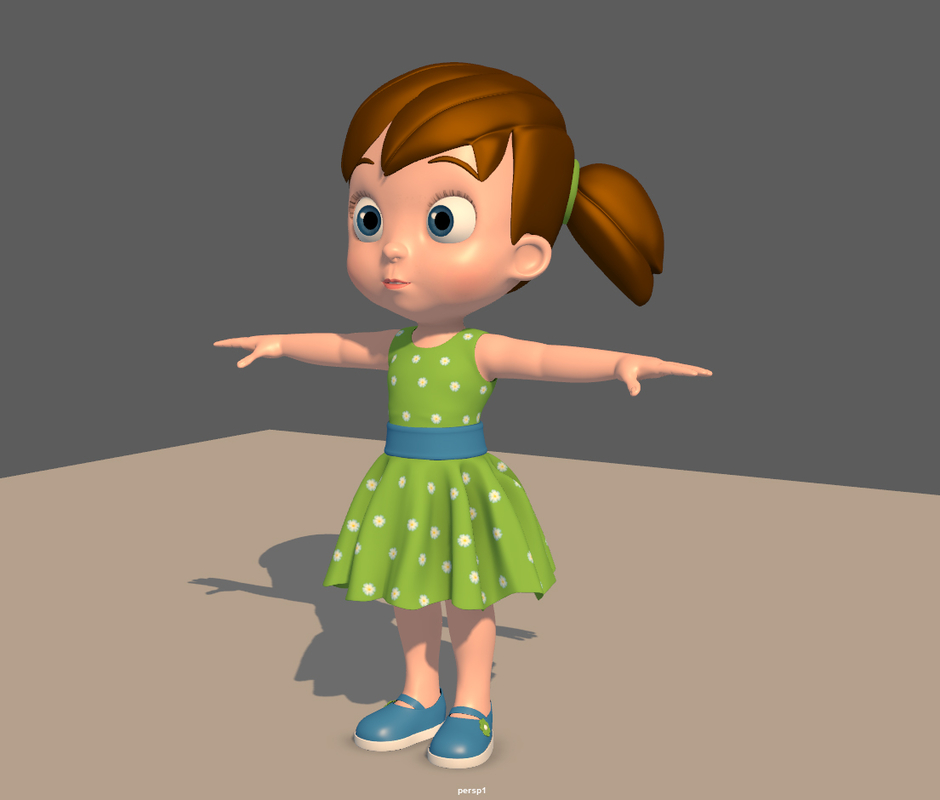 Cartoon little girl character body 3D - TurboSquid 1399692