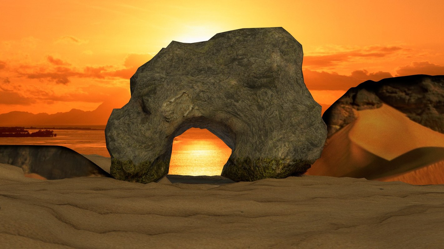 Realistic Stone Arch Landscape 3d, Stone Arch Landscapes