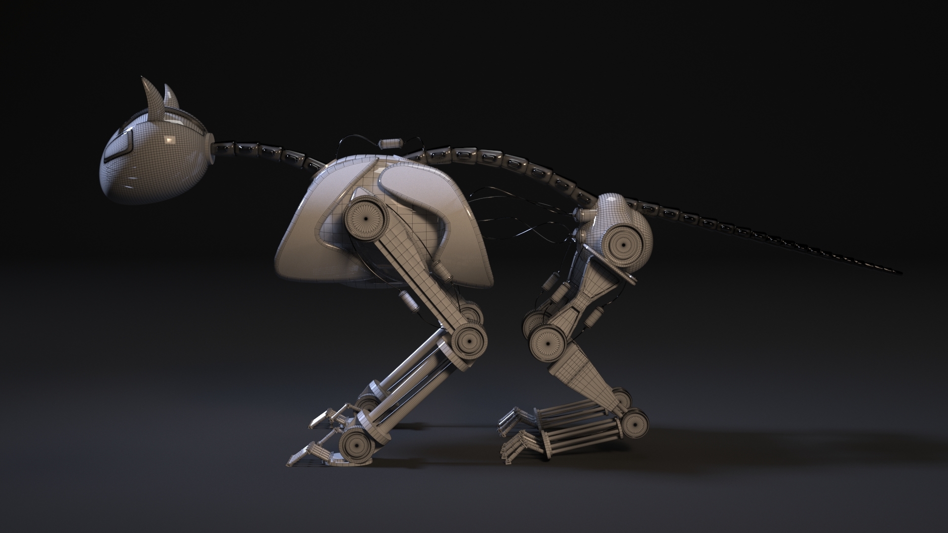 3d robot cat model
