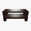 brown double deck wooden table 3D