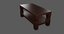 brown double deck wooden table 3D
