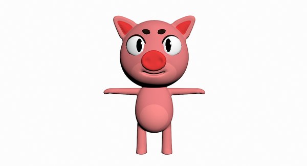 漫画豚キャラクター3dモデル Turbosquid