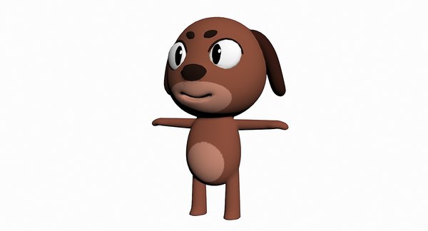 犬の漫画のキャラクター3dモデル Turbosquid