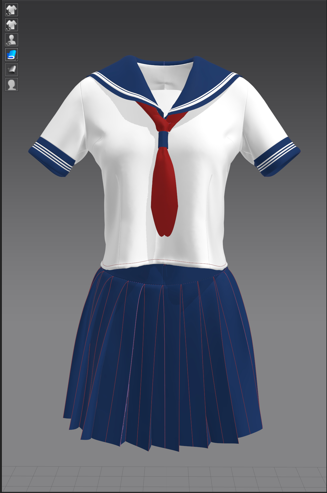 奇妙  zb基础模型:日本水手服f001a - 女性3d模型