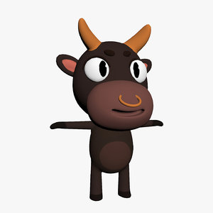 3D cartoon toon bull model