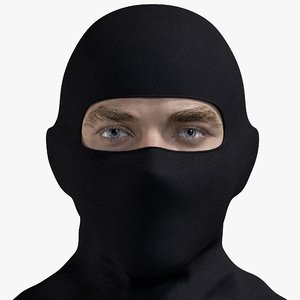 male terrorist head 3D model