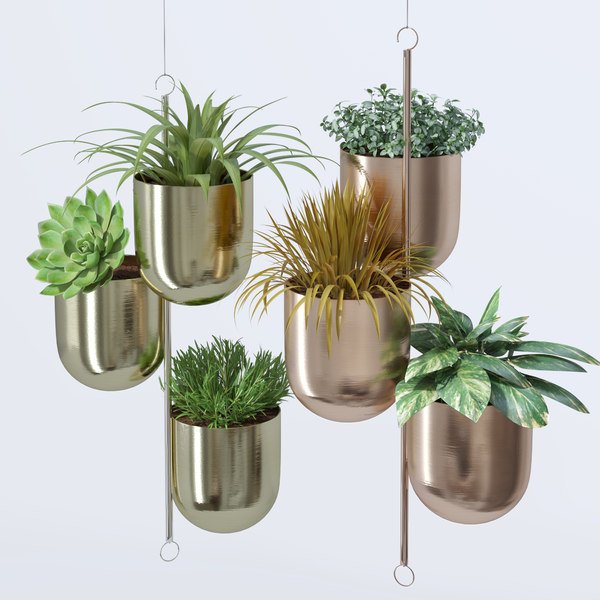 Vasos de metal para plantas de interior