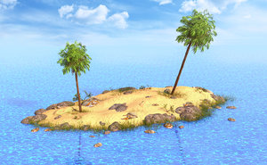 3D model palm island