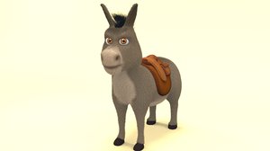 3D model cartoon donkey